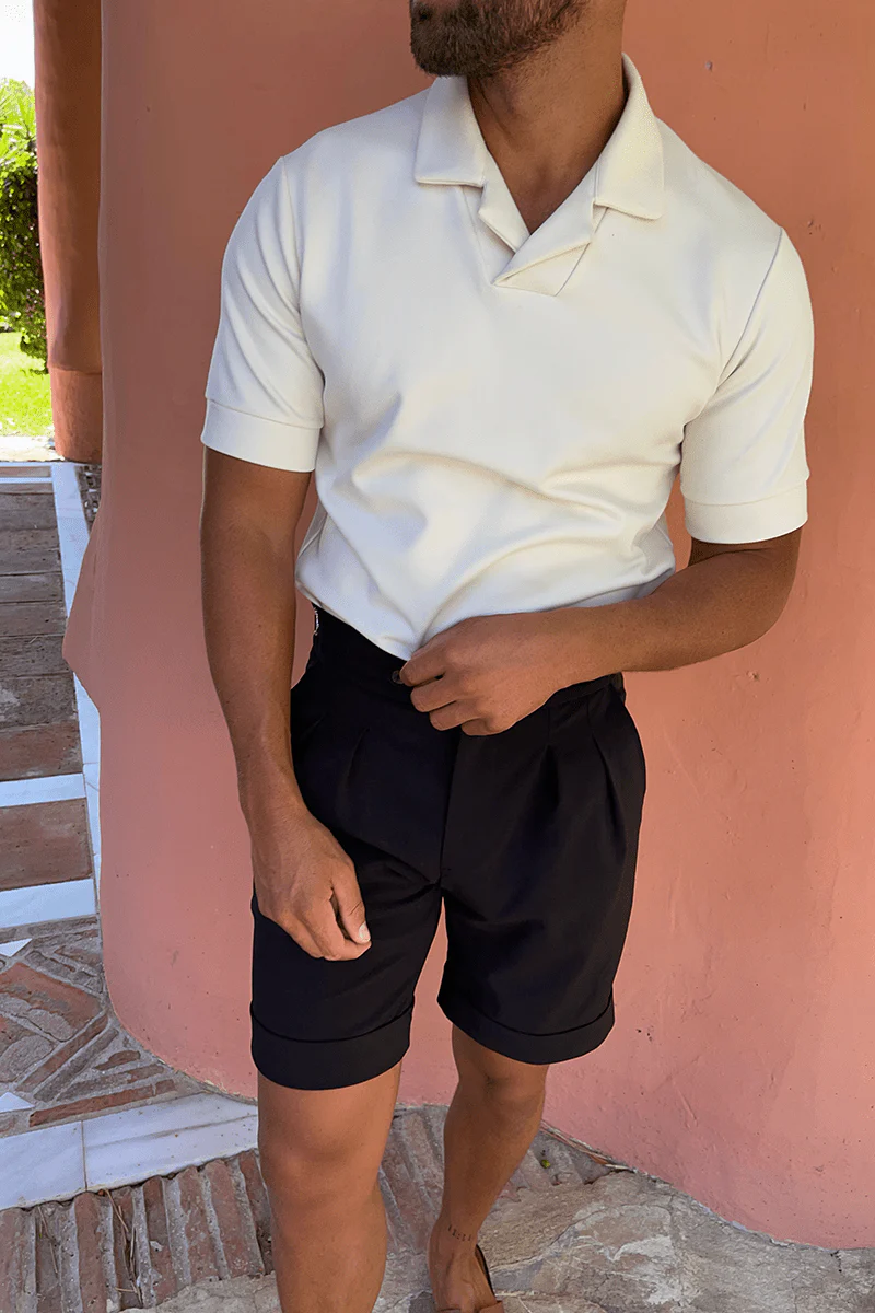 Black Oxford Pleated Shorts - Image 5