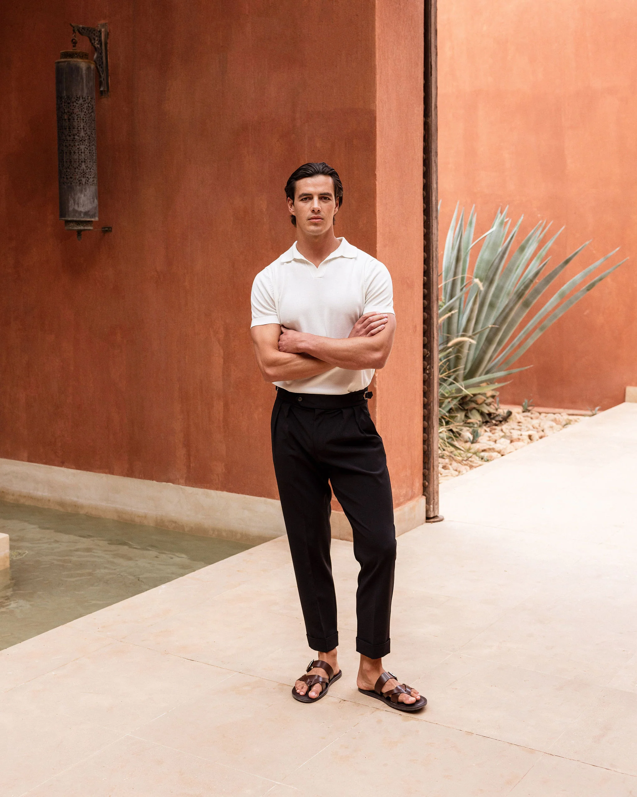 Black Oxford Pleated Trouser - Image 4