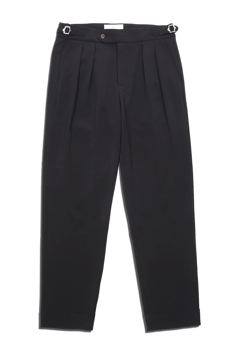 Black Oxford Pleated Trouser - Image 7