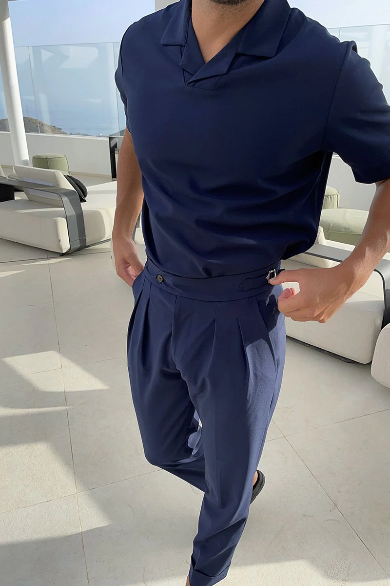 Navy Oxford Polo - Image 4