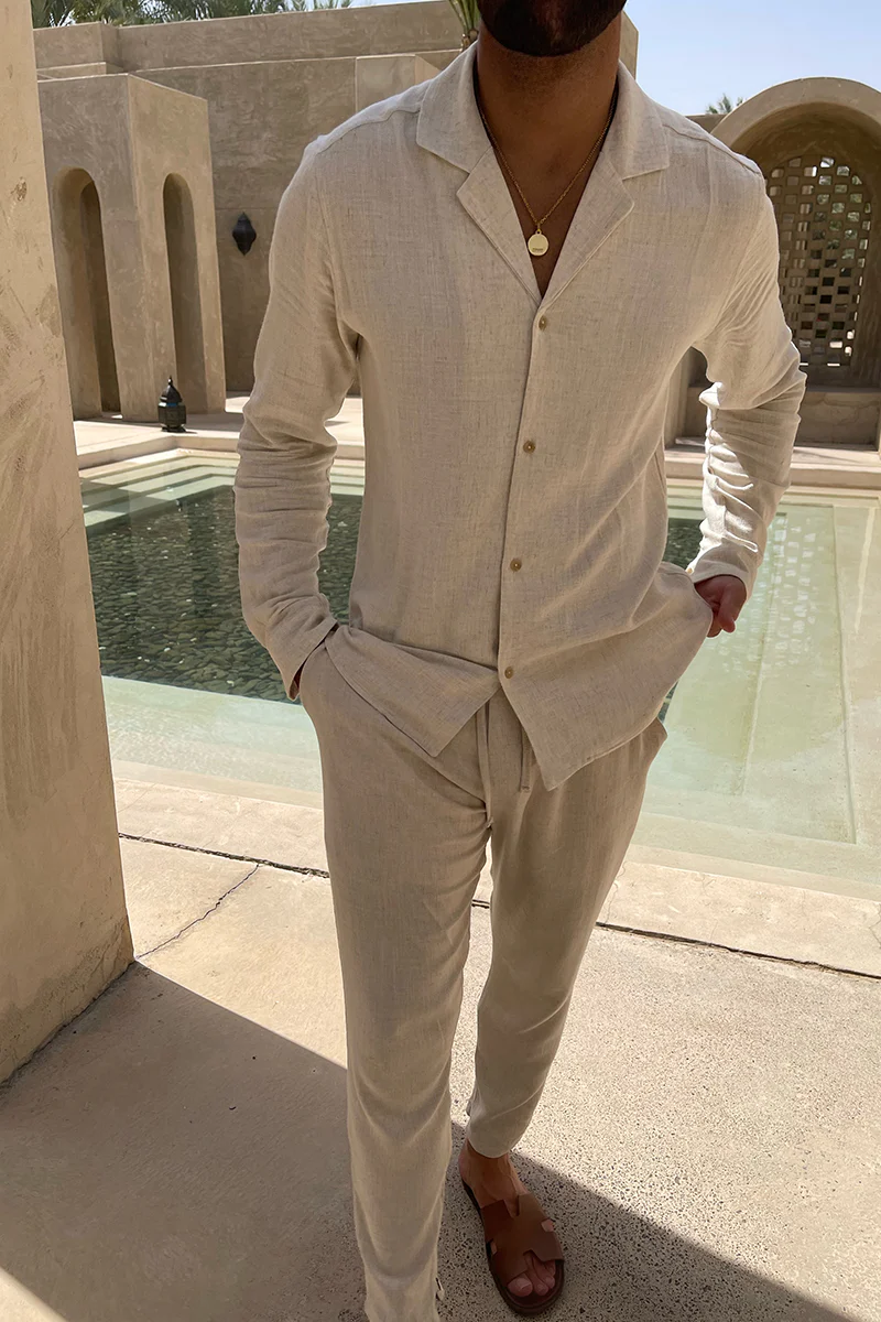 Oatmeal Linen Shirt - Image 11