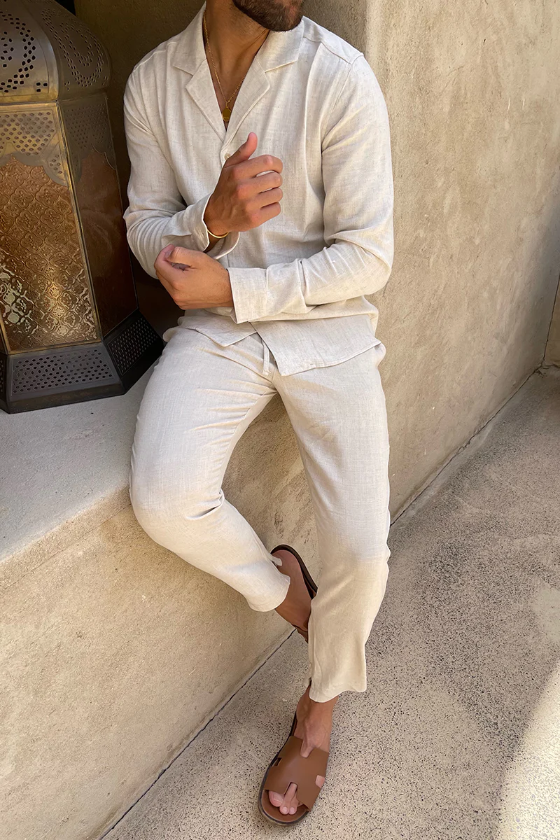Oatmeal Linen Trouser - Image 10