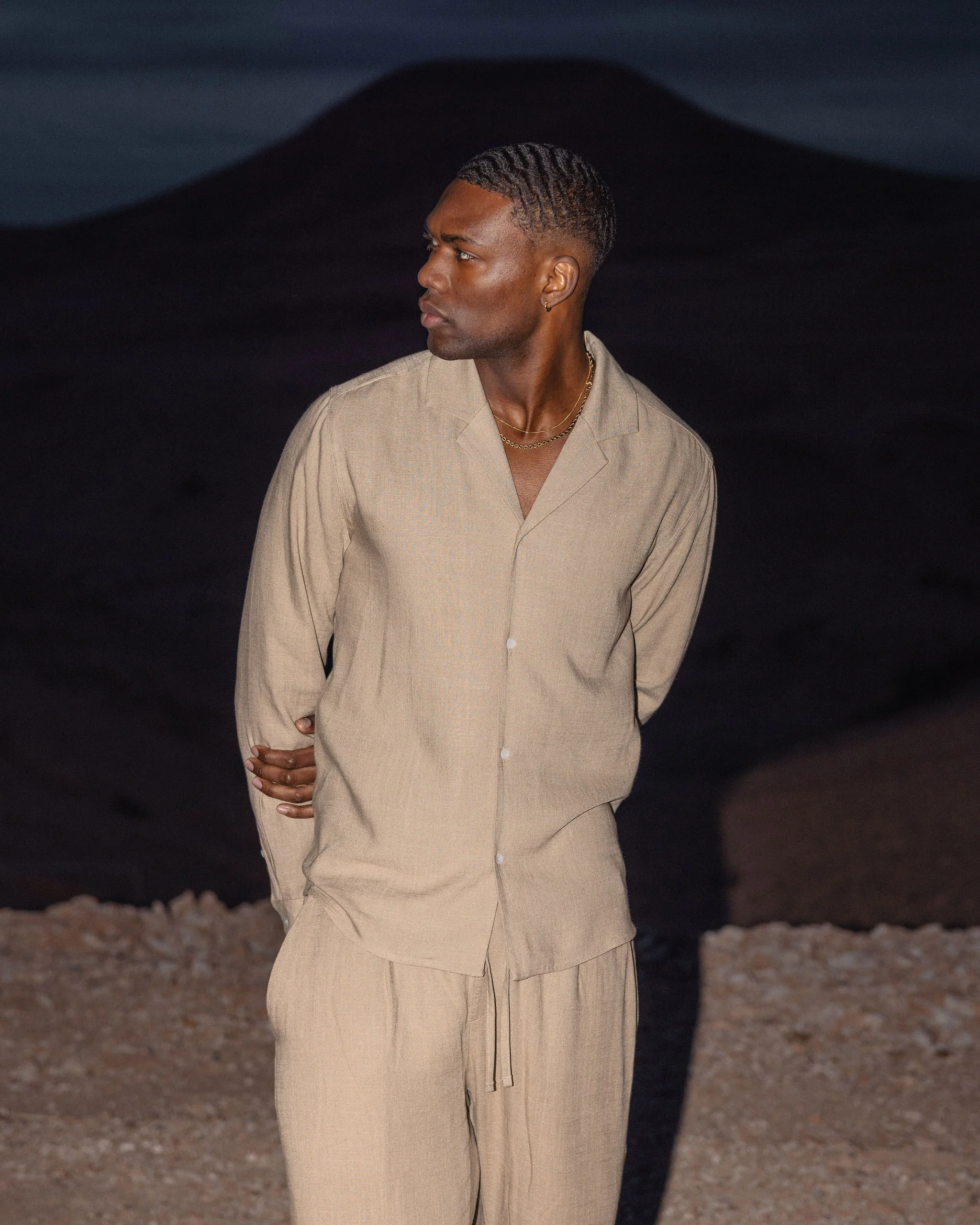 Olive Linen Shirt - Image 3