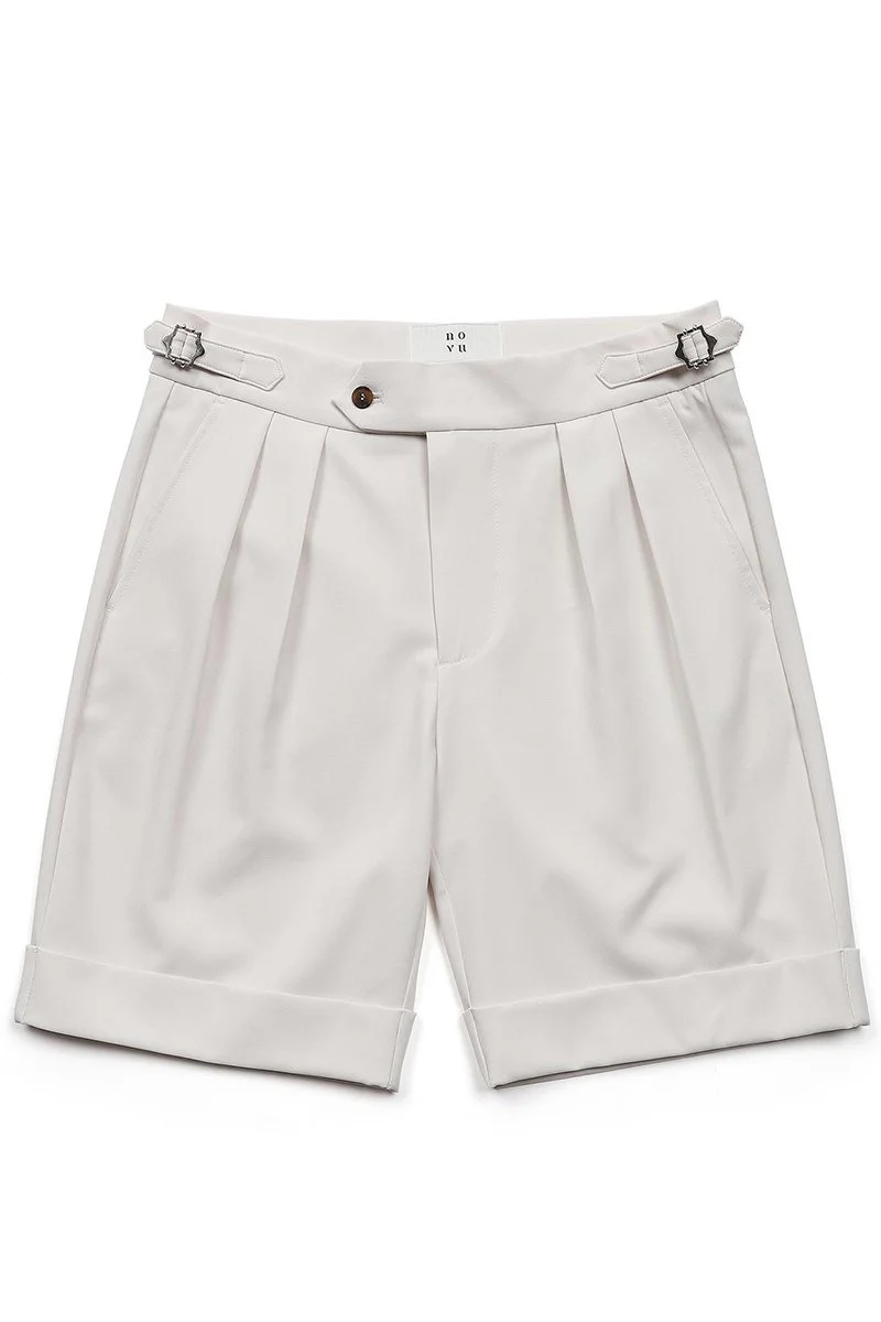OXFORD PLEATED SHORTS STONE - Image 7