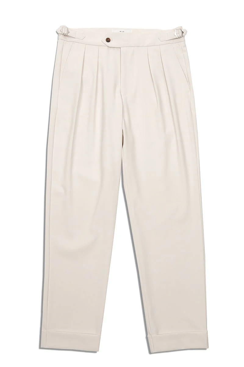 OXFORD PLEATED TROUSER STONE - Image 6