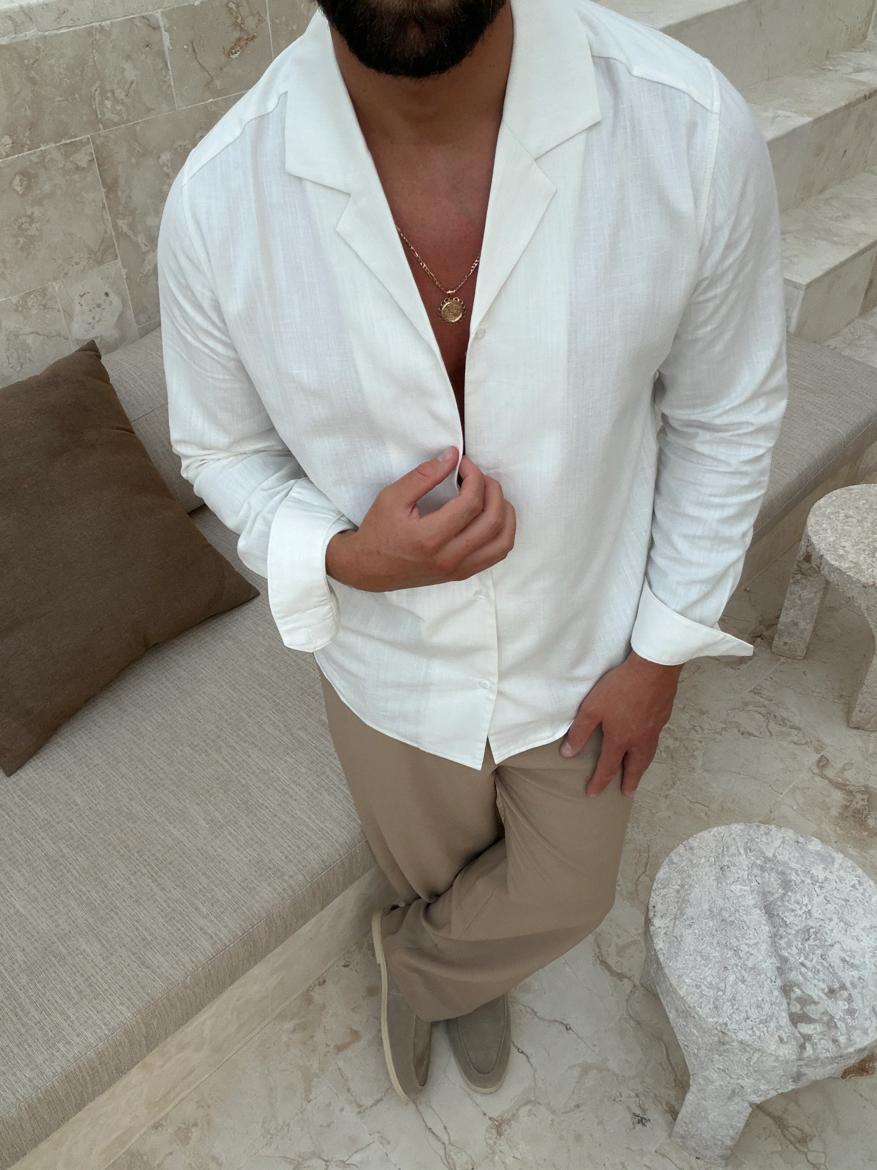 RIVÉ LINEN CLASSIC SHIRT WHITE - Image 3