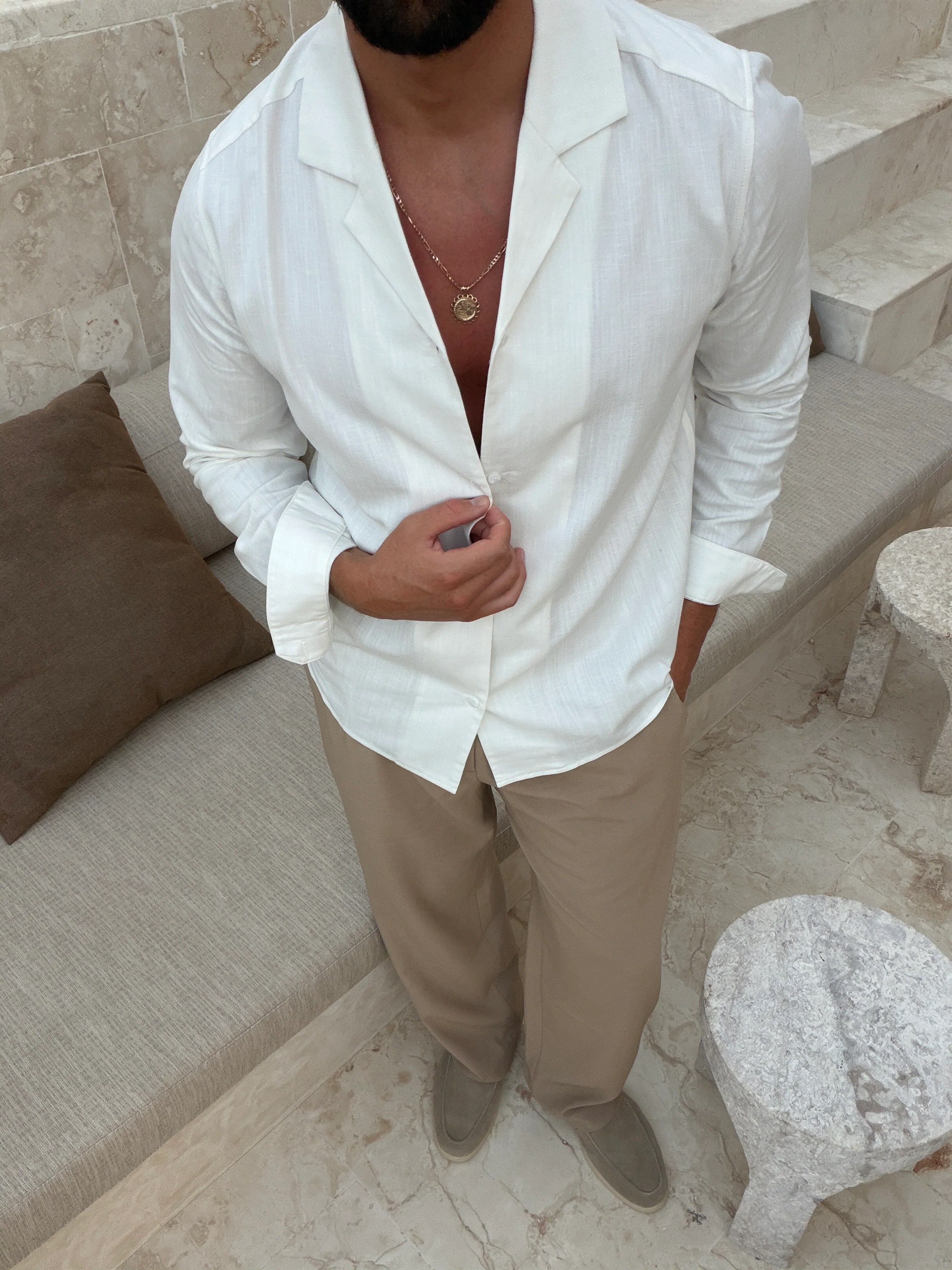 RIVÉ LINEN CLASSIC SHIRT WHITE - Image 4