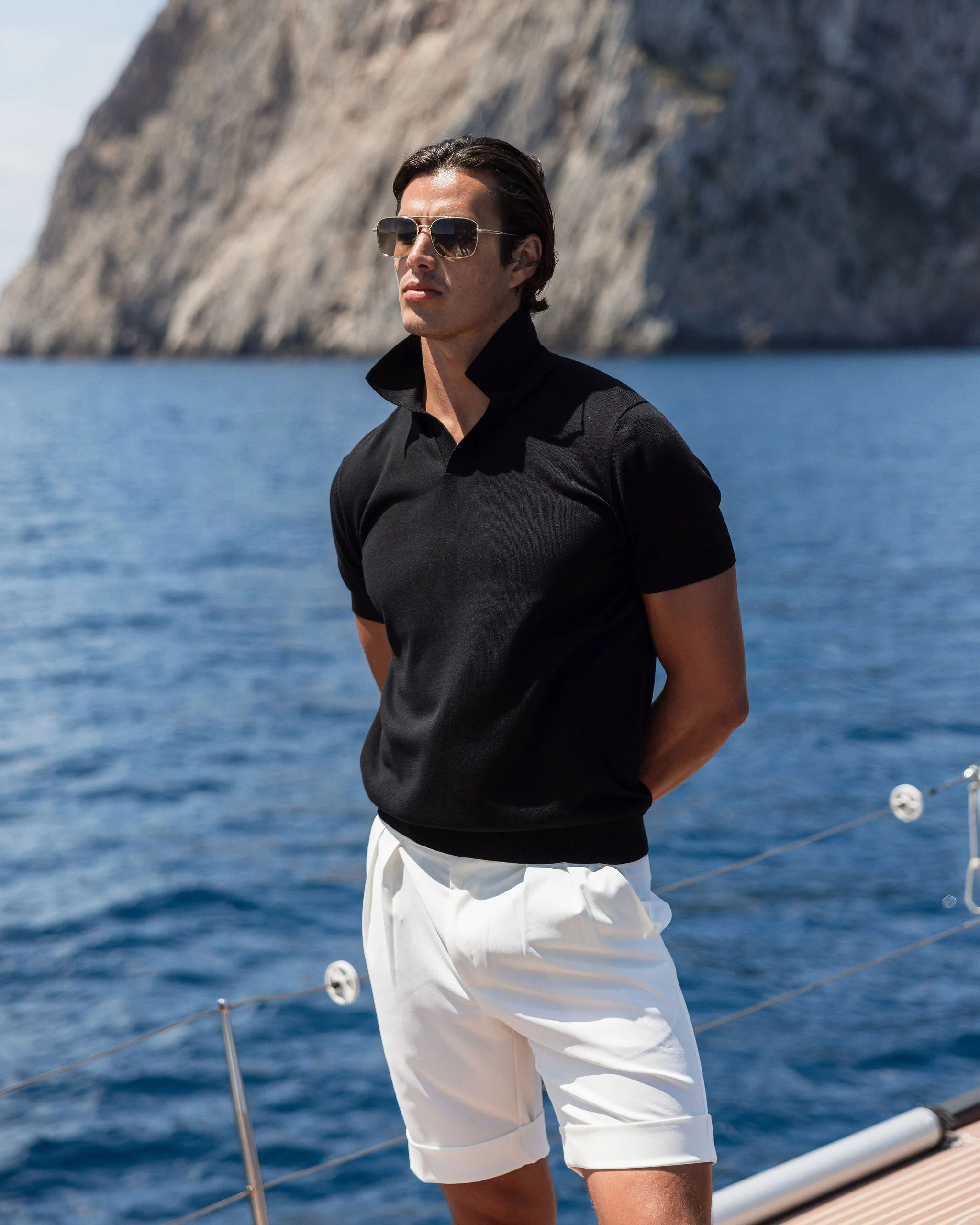 White Oxford Pleated Shorts - Image 4