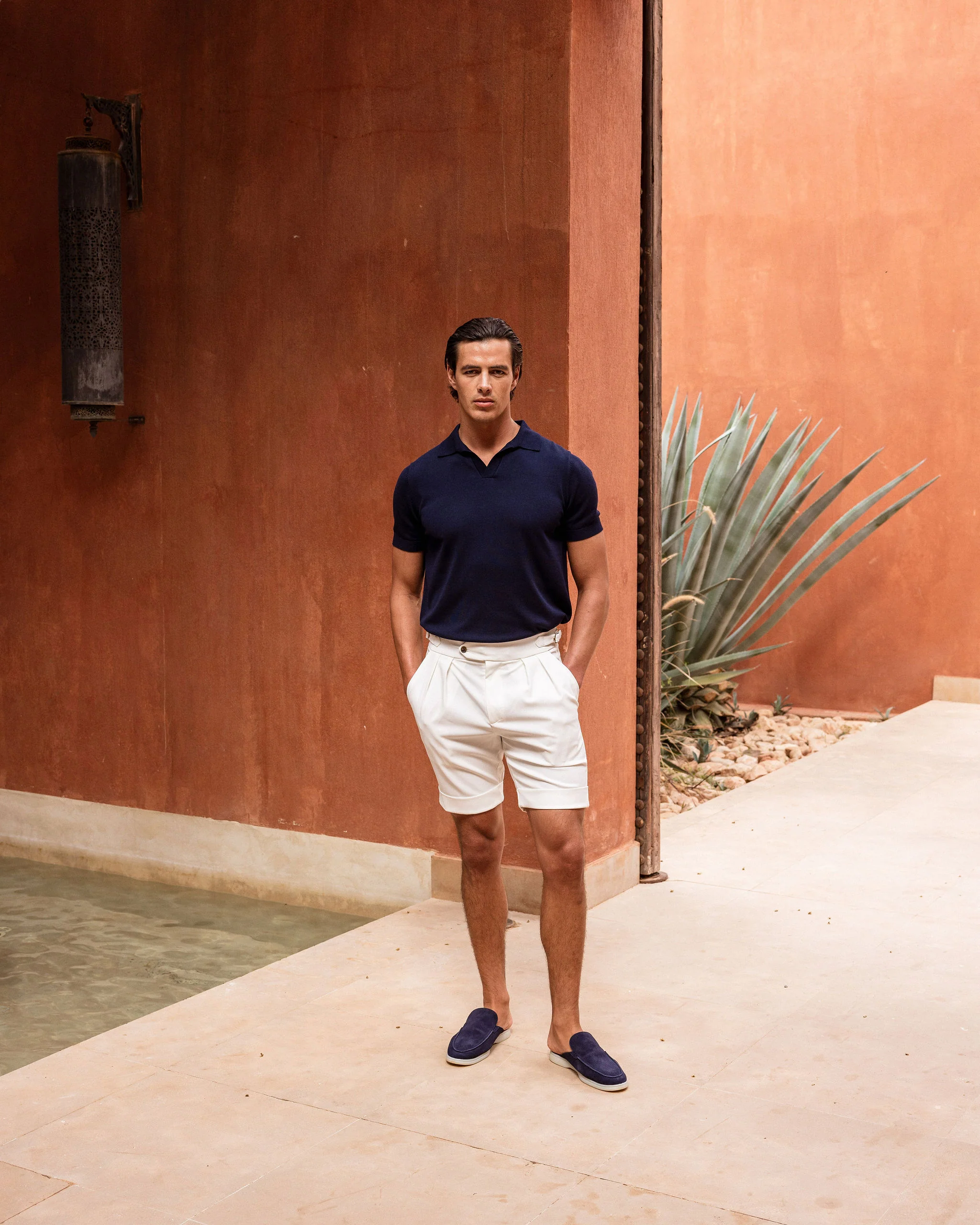 White Oxford Pleated Shorts - Image 5