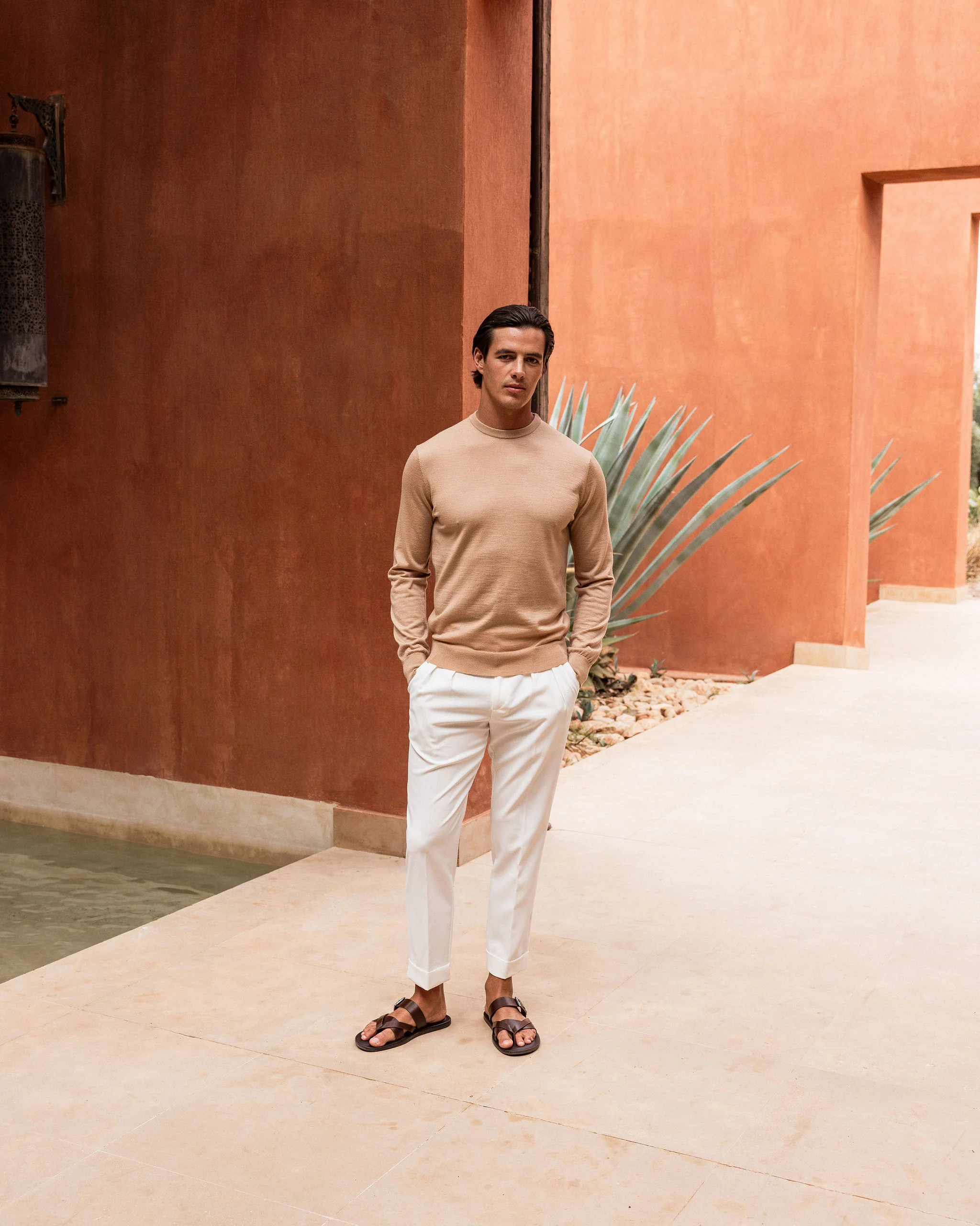 WHITE OXFORD PLEATED TROUSER - Image 16