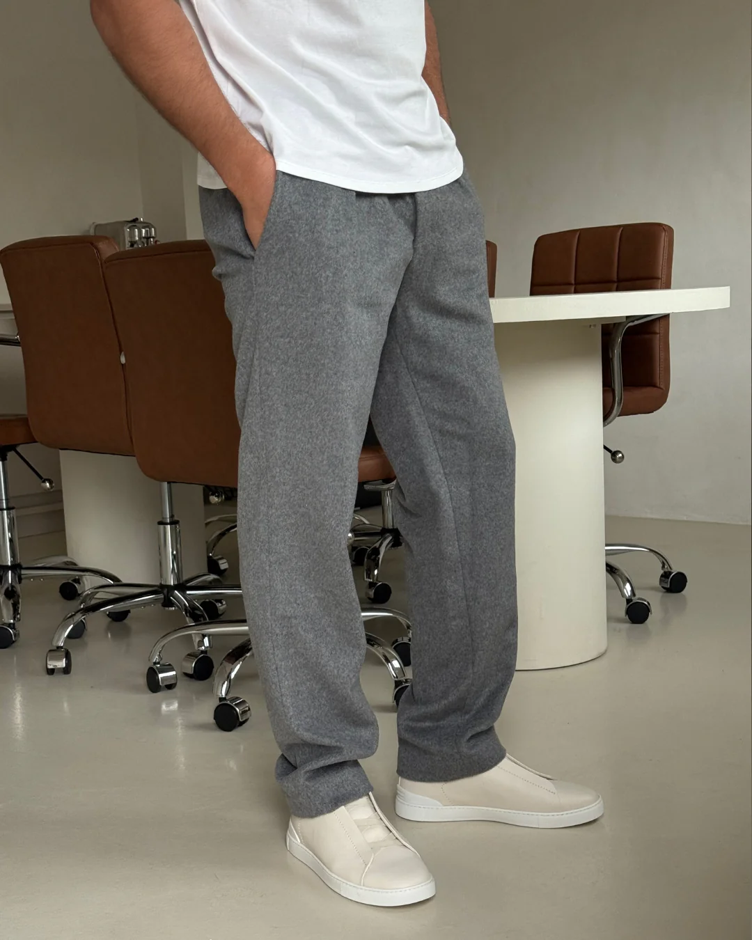 WOOL TROUSER ASH GREY - Image 4